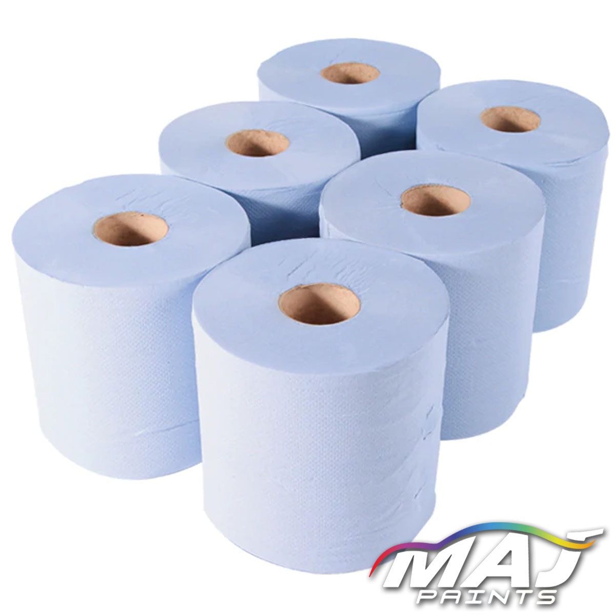 Blue Embossed Centrefeed Blue Rolls - Pack of 6