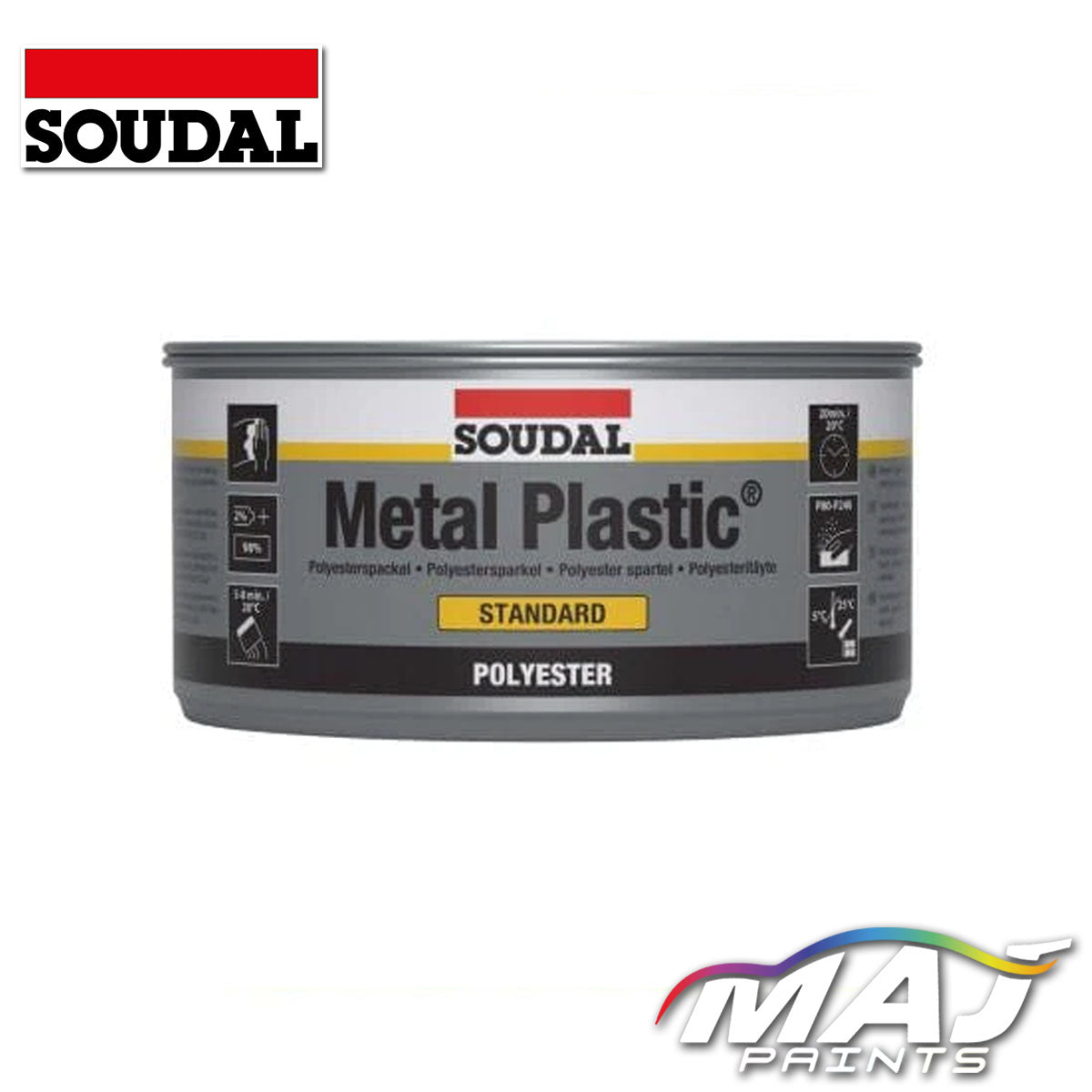 Soudal Metal Plastic Standard Polyester Body Filler - 250g