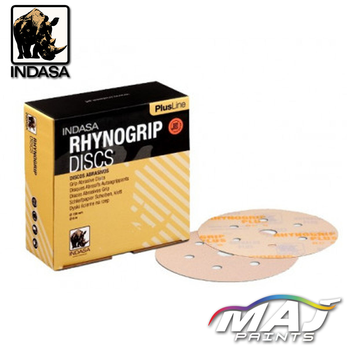 INDASA Rhynogrip Plus Line Discs - Velcro 150mm - P80 - Qty. 50