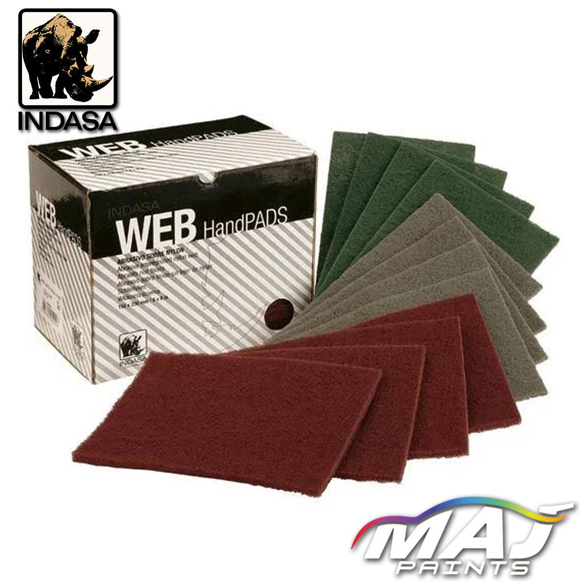 INDASA Web Handpads Scotchbrite Box of 20 - Red