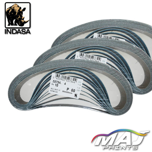 INDASA Sanding Belts 10x330mm P60 - Pack of 10