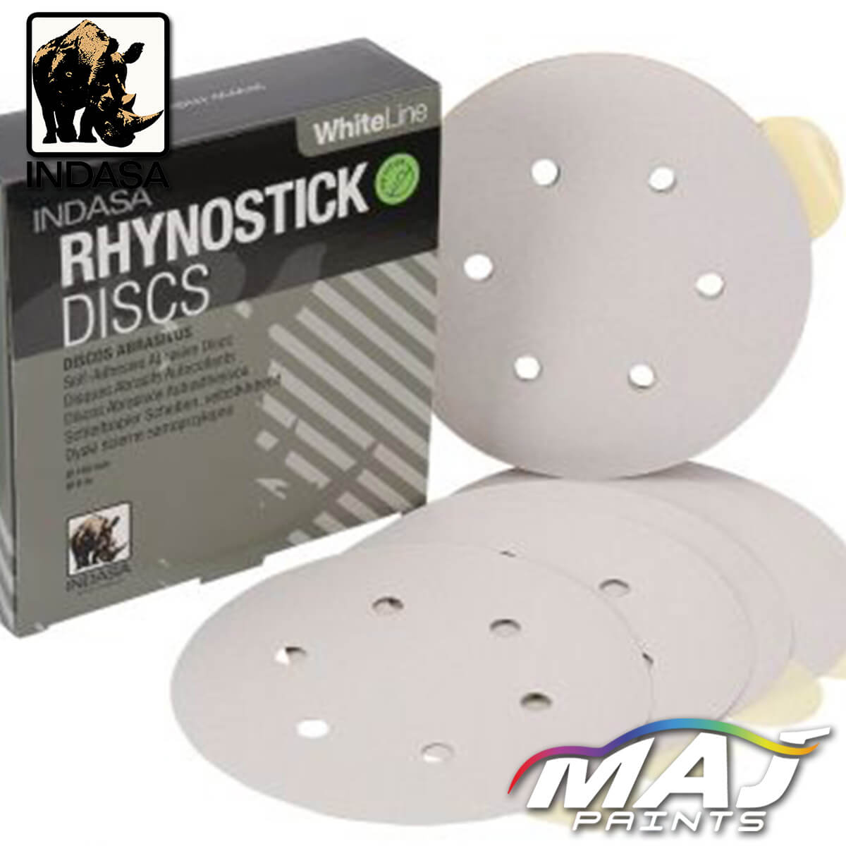 INDASA Rhynostick White Line Discs - Sticky 150mm - P240